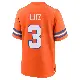 ＃3 Men's Wil Lutz Orange Game Denver Broncos Alternate Mile High Collection 1977 Throwback Jersey