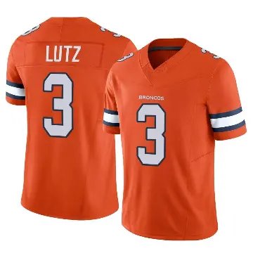 ＃3 Men's Wil Lutz Orange Limited Denver Broncos Vapor F.U.S.E. Jersey