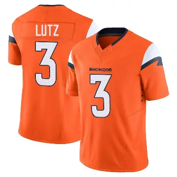 ＃3 Youth Wil Lutz Orange Limited Denver Broncos Vapor F.U.S.E. 2nd Jersey