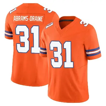 ＃31 Youth Kris Abrams-Draine Orange Limited Denver Broncos Alternate Vapor F.U.S.E. Mile High Collection 1977 Throwback Jersey