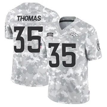 ＃35 Men's Dymonte Thomas Arctic Camo Limited Denver Broncos 2024 Salute to Service Jersey