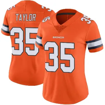 ＃35 Women's Reese Taylor Orange Limited Denver Broncos Color Rush Vapor Untouchable Jersey