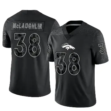 ＃38 Men's Jaleel McLaughlin Black Limited Denver Broncos Reflective Jersey