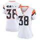＃38 Women's Jaleel McLaughlin White Game Denver Broncos 2nd Jersey