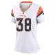 ＃38 Women's Jaleel McLaughlin White Game Denver Broncos 2nd Jersey