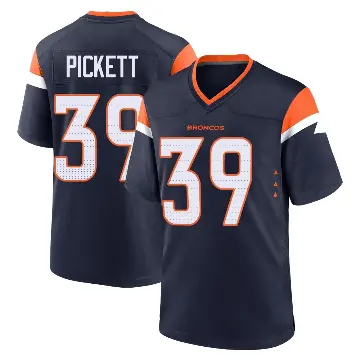 ＃39 Men's Joshua Pickett Navy Game Denver Broncos Alternate Jersey