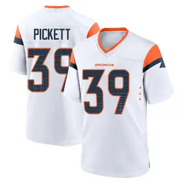 ＃39 Men's Joshua Pickett White Game Denver Broncos 2nd Jersey