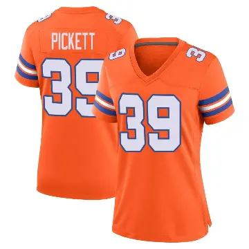 ＃39 Women's Joshua Pickett Orange Game Denver Broncos Alternate Mile High Collection 1977 Throwback Jersey