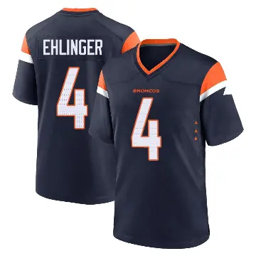 ＃4 Men's Sam Ehlinger Navy Game Denver Broncos Alternate Jersey