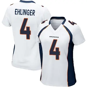 ＃4 Women's Sam Ehlinger White Game Denver Broncos Jersey