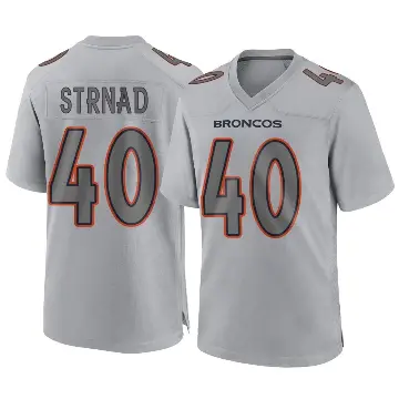 ＃40 Men's Justin Strnad Gray Game Denver Broncos Atmosphere Fashion Jersey