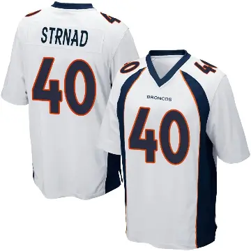 ＃40 Youth Justin Strnad White Game Denver Broncos Jersey