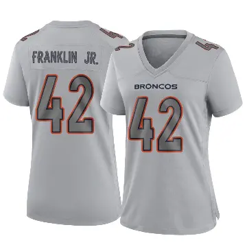 ＃42 Women's Sam Franklin Jr. Gray Game Denver Broncos Atmosphere Fashion Jersey