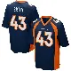 ＃43 Men's Keidron Smith Navy Blue Game Denver Broncos Alternate Jersey