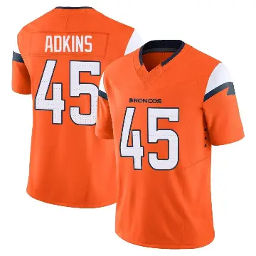 ＃45 Men's Nate Adkins Orange Limited Denver Broncos Vapor F.U.S.E. 2nd Jersey