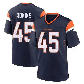 ＃45 Youth Nate Adkins Navy Game Denver Broncos Alternate Jersey