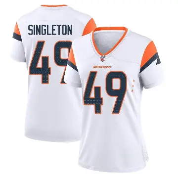 ＃49 Women's Alex Singleton White Game Denver Broncos 2nd Jersey