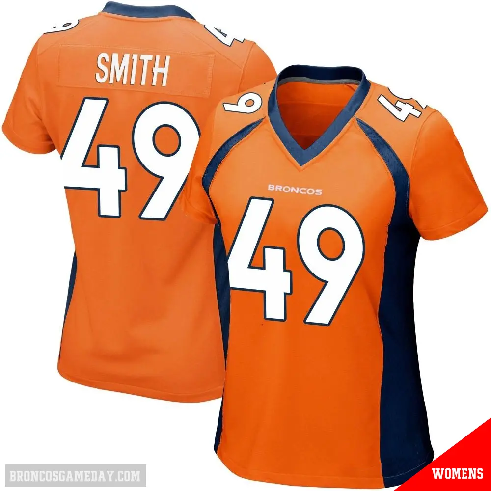 ＃49 Women's Dennis Smith Orange Game Denver Broncos Team Color Jersey