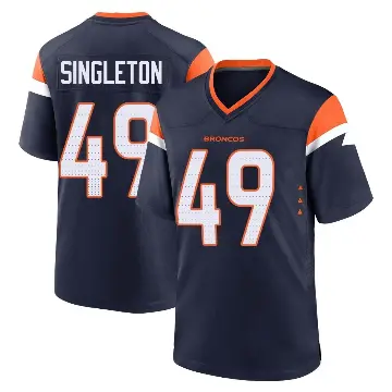 ＃49 Youth Alex Singleton Navy Game Denver Broncos Alternate Jersey
