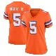 ＃5 Women's Trent Sherfield Sr. Orange Game Denver Broncos Alternate Mile High Collection 1977 Throwback Jersey