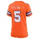 ＃5 Women's Trent Sherfield Sr. Orange Game Denver Broncos Alternate Mile High Collection 1977 Throwback Jersey
