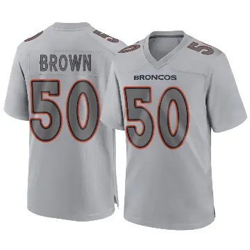 ＃50 Men's JB Brown Gray Game Denver Broncos Atmosphere Fashion Jersey