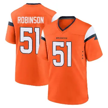 ＃51 Men's Que Robinson Orange Game Denver Broncos Jersey