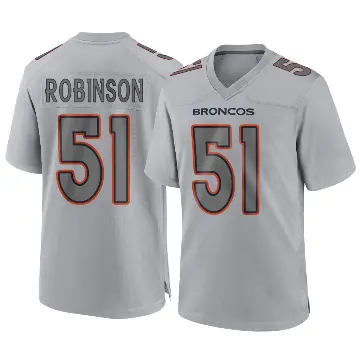 ＃51 Youth Que Robinson Gray Game Denver Broncos Atmosphere Fashion Jersey