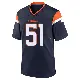 ＃51 Youth Que Robinson Navy Game Denver Broncos Alternate Jersey