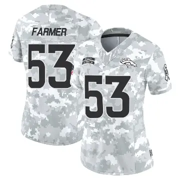 ＃53 Women's Andrew Farmer Arctic Camo Limited Denver Broncos 2024 Salute to Service Jersey