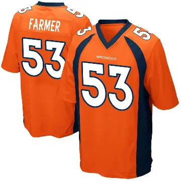 ＃53 Youth Andrew Farmer Orange Game Denver Broncos Team Color Jersey