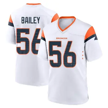 ＃56 Men's Levelle Bailey White Game Denver Broncos 2nd Jersey
