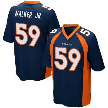 ＃59 Men's Johnny Walker Jr. Navy Blue Game Denver Broncos Alternate Jersey