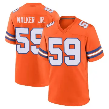 ＃59 Youth Johnny Walker Jr. Orange Game Denver Broncos Alternate Mile High Collection 1977 Throwback Jersey