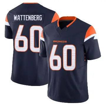 ＃60 Men's Luke Wattenberg Navy Limited Denver Broncos Alternate Vapor F.U.S.E. Jersey