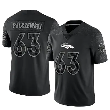 ＃63 Men's Alex Palczewski Black Limited Denver Broncos Reflective Jersey