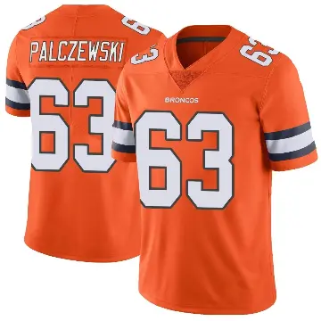 ＃63 Men's Alex Palczewski Orange Limited Denver Broncos Color Rush Vapor Untouchable Jersey