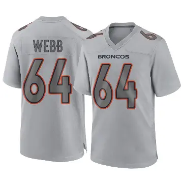 ＃64 Youth Clay Webb Gray Game Denver Broncos Atmosphere Fashion Jersey