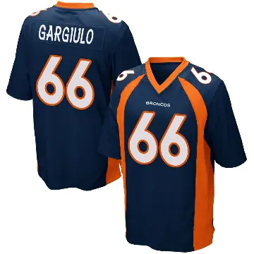＃66 Youth Nick Gargiulo Navy Blue Game Denver Broncos Alternate Jersey