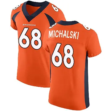 ＃68 Men's Joe Michalski Orange Elite Denver Broncos Team Color Vapor Untouchable Jersey