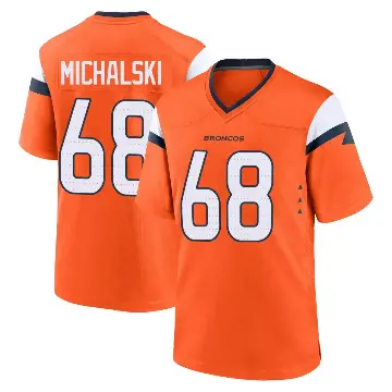 ＃68 Men's Joe Michalski Orange Game Denver Broncos Jersey