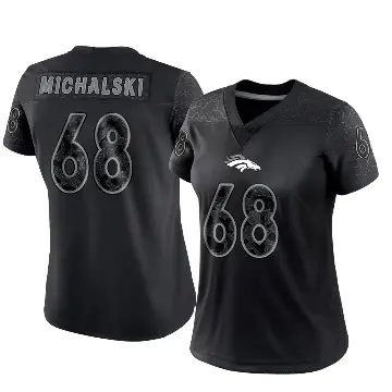 ＃68 Women's Joe Michalski Black Limited Denver Broncos Reflective Jersey