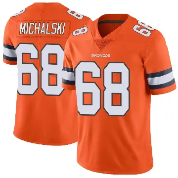 ＃68 Youth Joe Michalski Orange Limited Denver Broncos Color Rush Vapor Untouchable Jersey