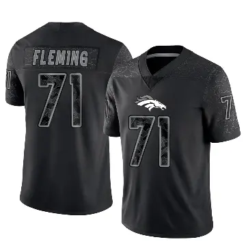 ＃71 Men's Cam Fleming Black Limited Denver Broncos Reflective Jersey