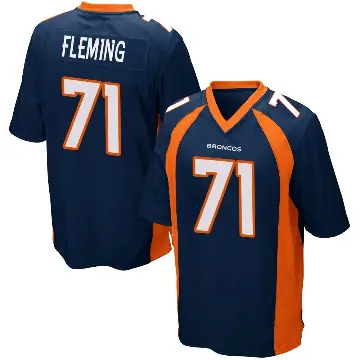 ＃71 Men's Cam Fleming Navy Blue Game Denver Broncos Alternate Jersey