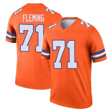 ＃71 Men's Cam Fleming Orange Legend Denver Broncos Alternate Mile High Collection 1977 Throwback Jersey