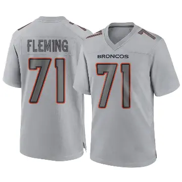 ＃71 Youth Cam Fleming Gray Game Denver Broncos Atmosphere Fashion Jersey