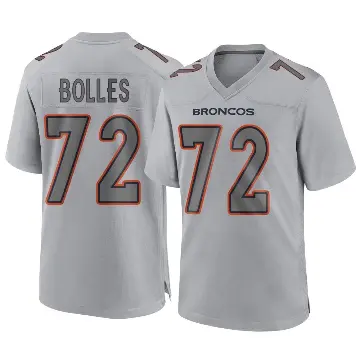 ＃72 Men's Garett Bolles Gray Game Denver Broncos Atmosphere Fashion Jersey