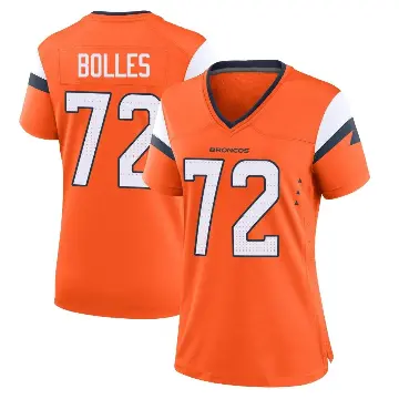 ＃72 Women's Garett Bolles Orange Game Denver Broncos Jersey