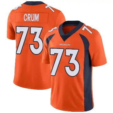 ＃73 Men's Frank Crum Orange Limited Denver Broncos Team Color Vapor Untouchable Jersey